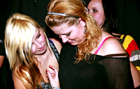 Cute hotties at the club enjoy fucking strange horny men