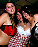 Wild and insane drunken sex orgy action inside a public bar