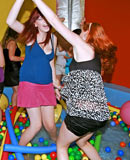 Wild and crazy party girls sucking and fucking in a bar