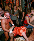 Wild and crazy party girls sucking and fucking in a bar