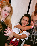 Wild and crazy party girls sucking and fucking in a bar