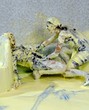 Two hot babes get covered in goo during messy trivia game