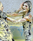 Two hot babes get covered in goo during messy trivia game