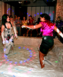 Smoking hot brunette babes wrestling around in a messy pit