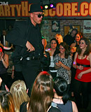 Hot sluts sucking and fucking male strippers in a public bar