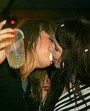 Hot and wild slutty cuties sucking cock and fucking in club