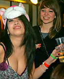 Hot and wild slutty cuties sucking cock and fucking in club