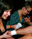 Hot and slutty club party girls getting fucked hard as hell