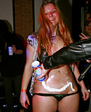 Interracial fucking at a crazy slutty public dancing party