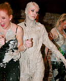 Very hot teenage girls bathing in the nude in wet dirty mud