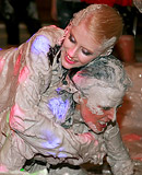 Very hot teenage girls bathing in the nude in wet dirty mud