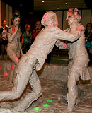 Very hot teenage girls bathing in the nude in wet dirty mud