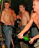 Guys fucking and sucking in a wild all gay banana party