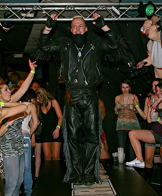 Hot girls suck and get fucked hard in a horny gang bang