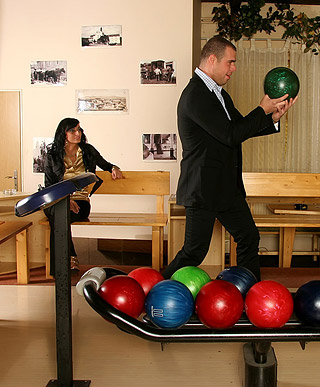 Sexy willing bowling babe nailed by a stiff cock hardcore