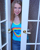 Very horny teen chick loves using a small pink vibrator