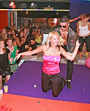 Horny sweeties fucking big stiff peckers at a large club