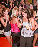 Horny sweeties fucking big stiff peckers at a large club