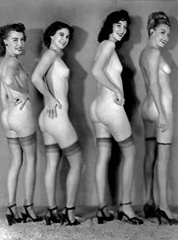 Beautiful vintage sweetheart bottoms posing in the fifties