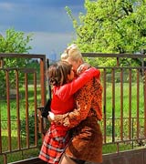 Blonde and brunette babes in a hot garden party foursome