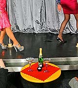 Two hot clothed dancers fuck and suck drunk horny dudes