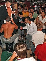 Totally out of control gay sucking and fucking group sex