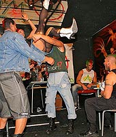 Punk rock babes gobbling knob in hot groupsex party action