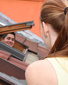 Teenage hottie loves stroking and sucking his solid cock