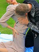 Outdoor silky fetish sucking and fucking couple action