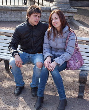 A teenage brunette sweetie shagging her horny boyfriend