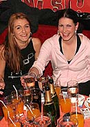 Amateur girls jerking off and sucking guy strippers in club