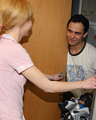 Gorgeous teenager fucking and sucking a big stiff penis