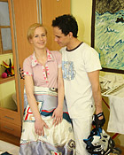 Gorgeous teenager fucking and sucking a big stiff penis