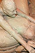Lesbian rainbow warrior wrestling hot blonde in the mud