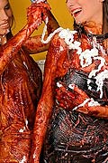 Lesbian babes getting covered in messy chocolate sundaes