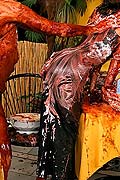 Lesbian babes getting covered in messy chocolate sundaes