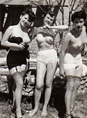 Hot sexy naked vintage beauties outdoors in the fifties