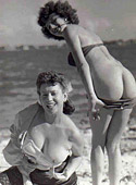 Hot sexy naked vintage beauties outdoors in the fifties