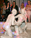 Horny dirty teenage party girls enjoy wrestling publicly