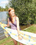 Two hot gorgeous schoolgirls slapping wet pussies together