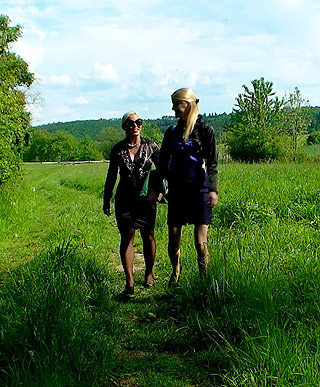 Kinky hot pissing babes fucked by a horny guy hard outdoors