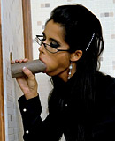 Hot and very kinky babe enjoys playing with the moist sperm