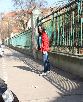 Pretty teenie sucking and jerking his hard stiff pecker