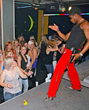 Horny drunk dancing sweeties undressing at a local club