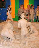 Hot crazy clothed horny ladies love wrestling each other