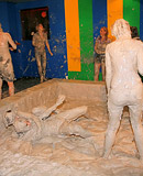 Hot crazy clothed horny ladies love wrestling each other