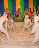 Hot crazy clothed horny ladies love wrestling each other