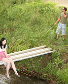 Cute willing teenage chick nailed hardcore under bridge