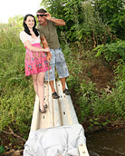 Cute willing teenage chick nailed hardcore under bridge