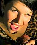 Sexy teenage girl loves pissing and blowing stiff schlong